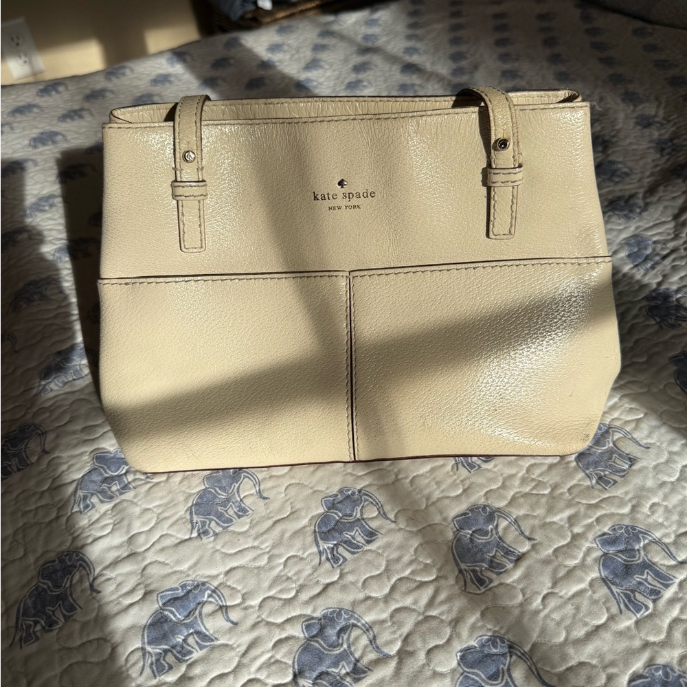 Kate Spade Cream Structured Leather Tote